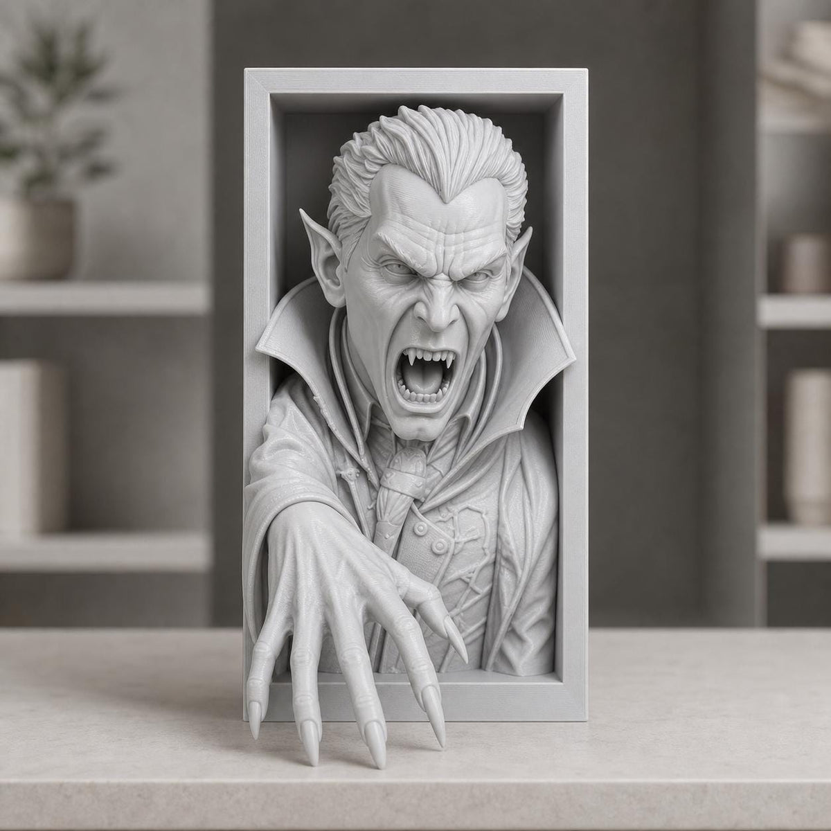 Vampirfürst – gotische Vampir-Buchnische | Dracula Book Nook fürs Bücherregal | 5 Größen, 7 Farben | Made in Germany FehnFactory
