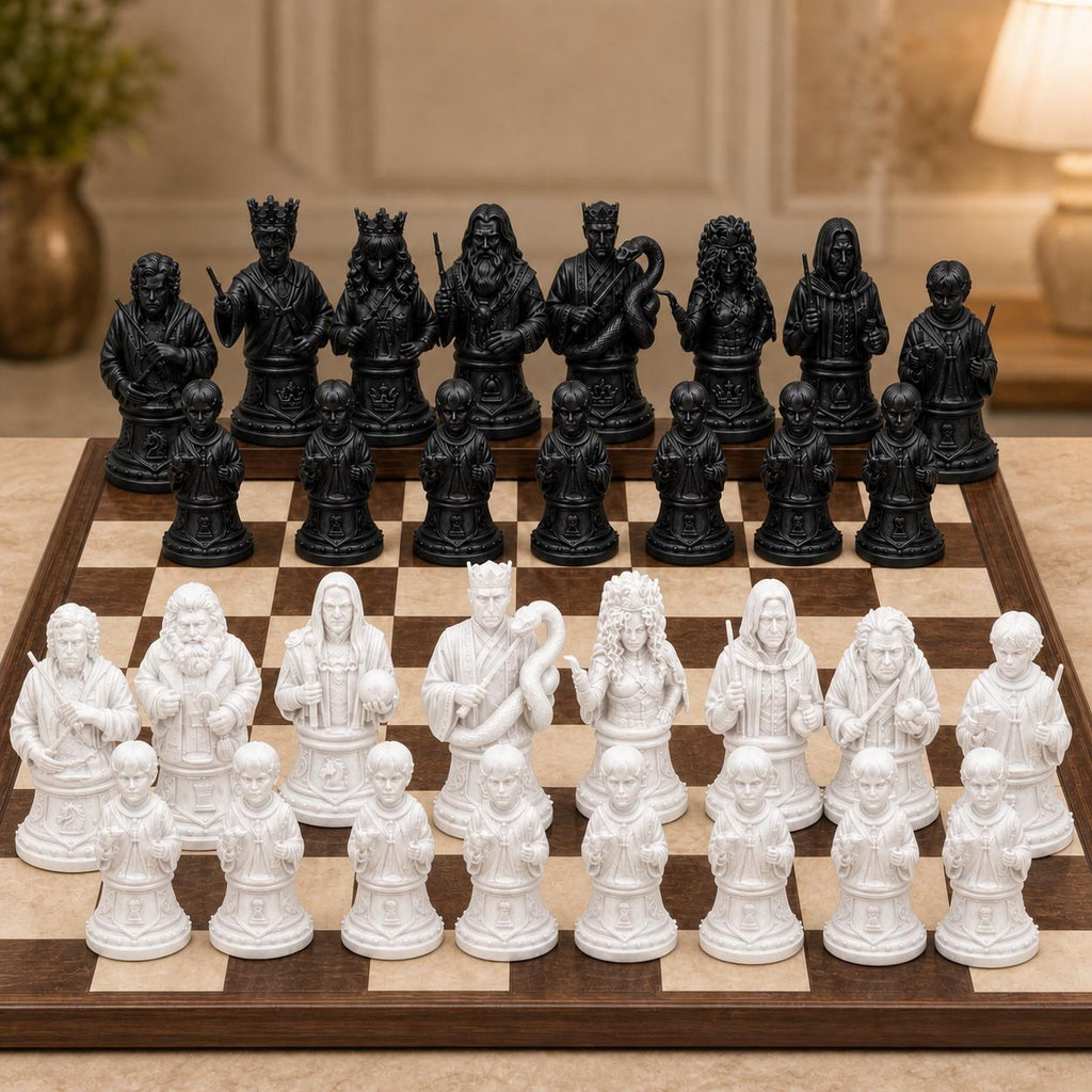 Schachfiguren-Set – nach Art von Harry Potter erstellt – komplett 32-teilig | Made in Germany FehnFactory