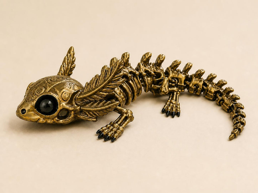 Flexi-Axolotl-Skelett – bewegliche Knochenfigur | 5 Größen, 7 Farben | Made in Germany FehnFactory