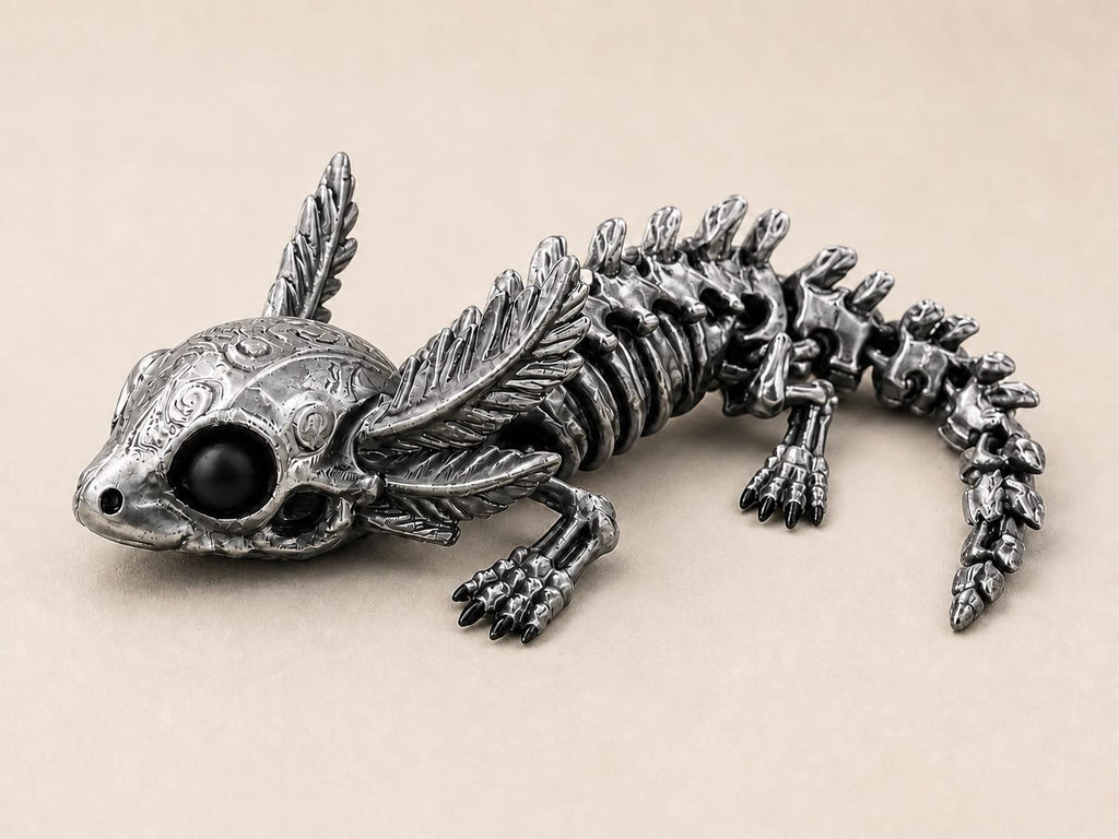 Flexi-Axolotl-Skelett – bewegliche Knochenfigur | 5 Größen, 7 Farben | Made in Germany FehnFactory