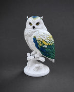 Northern Lights Owl – Freistehende Nordlicht-Eulen-Skulptur | Mehrfarbige Eulenfigur | Made in Germany FehnFactory