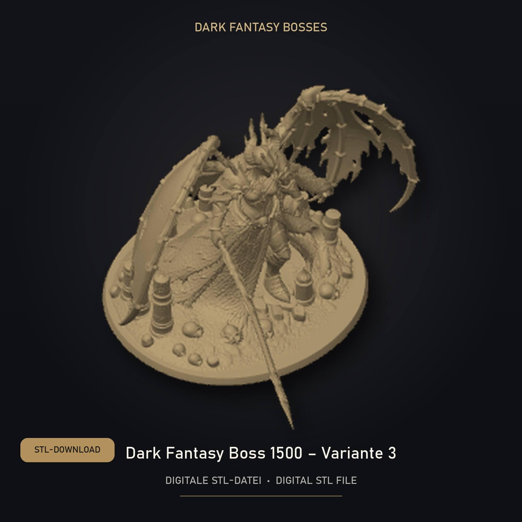 Dark Fantasy Boss 1500 - Variante 3 STL Datei | Private Lizenz für 3D Druck