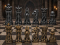 Nekromanten-Schachfigurenset – komplett 32-teilig | Gotisches Staunton-Schach | 3 Größen & 12 Farbpaare | Made in Germany