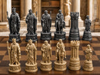 Philosophen-Schachfigurenset – komplett 32-teilig | Antikes Griechenland | 3 Größen & 12 Farbpaare | Made in Germany