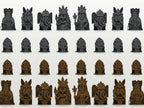 Königliches Blatt-Schachfigurenset – komplett 32-teilig | Natur-Fantasy | 3 Größen & 12 Farbpaare | Made in Germany