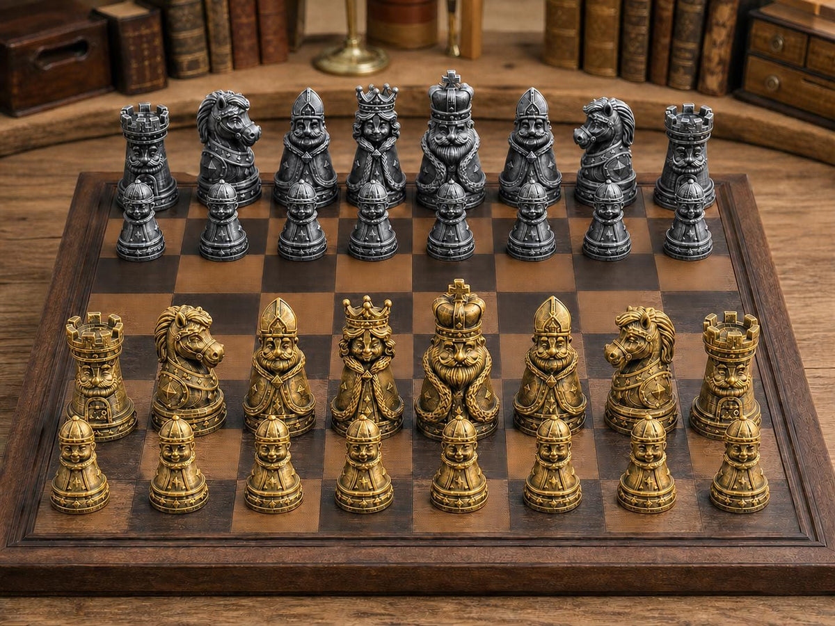 Heiteres Königreich – komplettes 32-teiliges Schachfigurenset | Verspieltes Design | Made in Germany