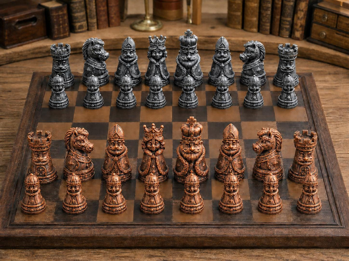 Heiteres Königreich – komplettes 32-teiliges Schachfigurenset | Verspieltes Design | Made in Germany