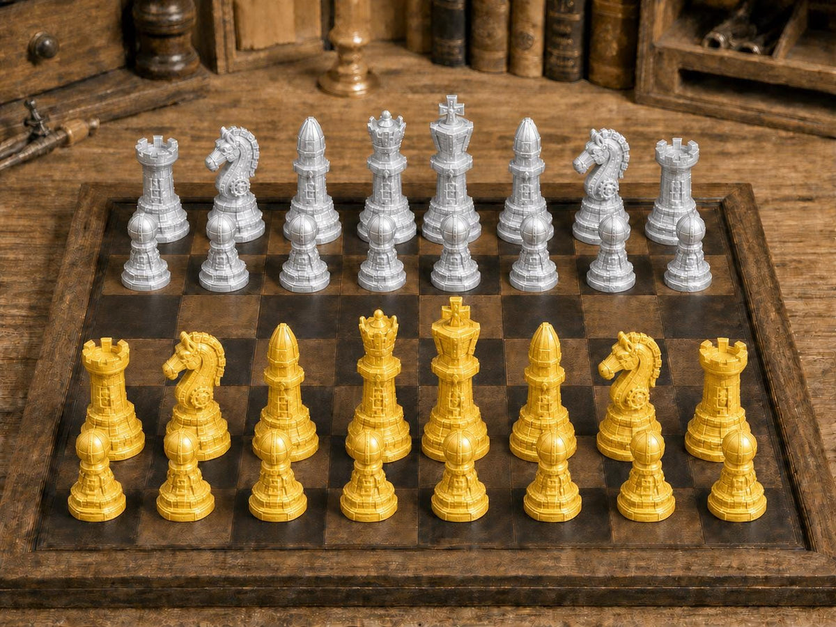 Kybernetische Figuren – komplettes 32-teiliges Schachfigurenset | Science-Fiction | Made in Germany