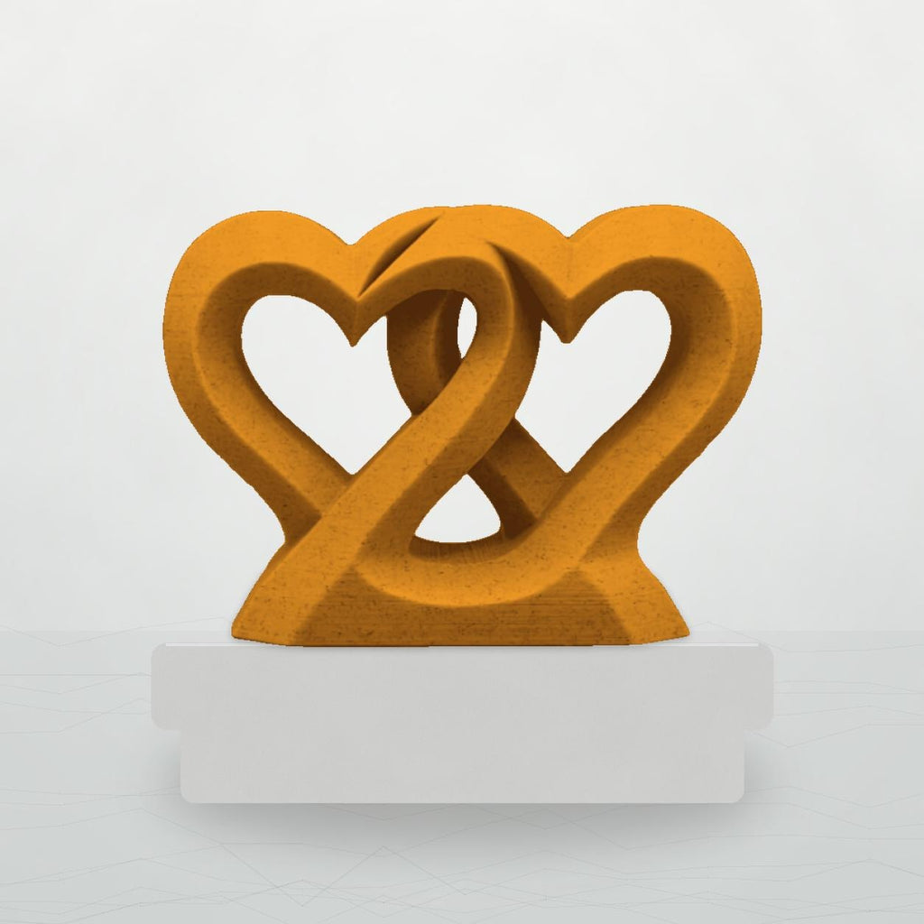 Verschlungene Herzen – freistehende Herz-Skulptur | Geschenk für Paare | Made in Germany FehnFactory