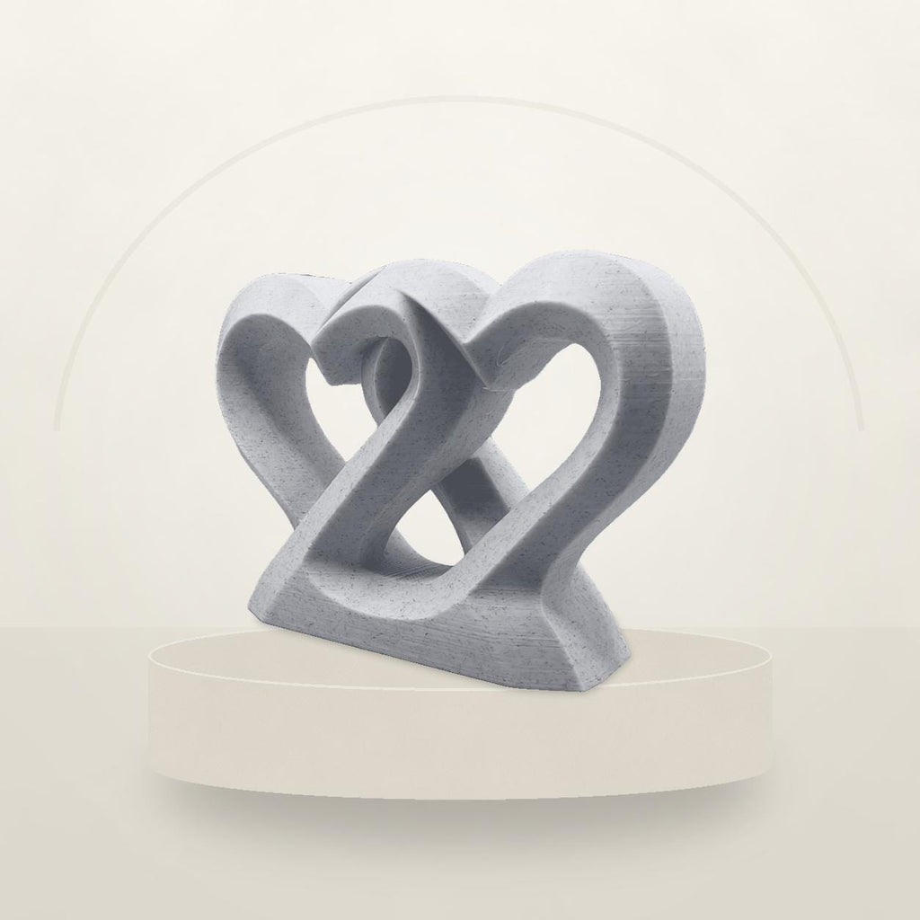 Verschlungene Herzen – freistehende Herz-Skulptur | Geschenk für Paare | Made in Germany FehnFactory