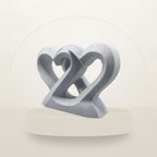 Verschlungene Herzen – freistehende Herz-Skulptur | Geschenk für Paare | Made in Germany FehnFactory