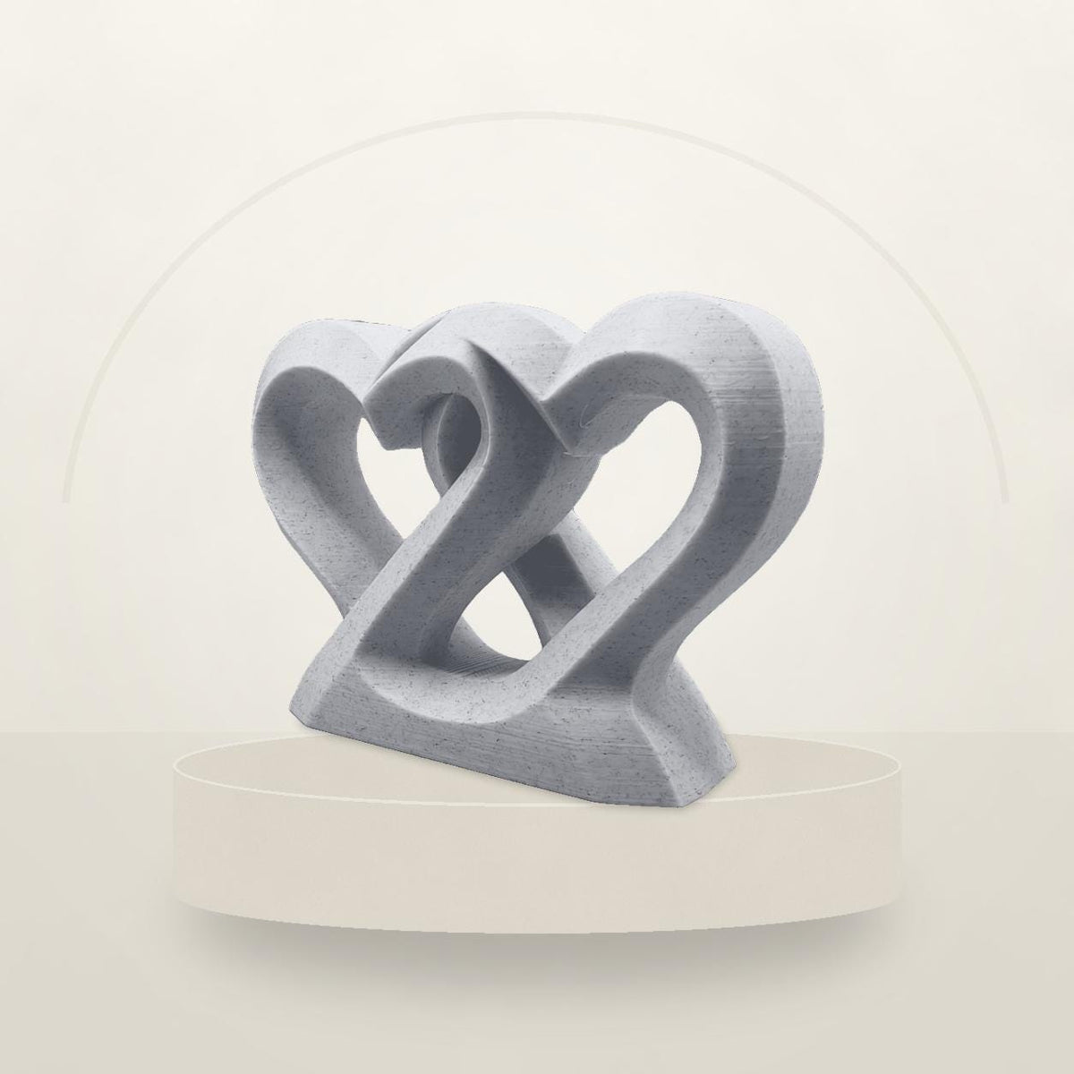 Verschlungene Herzen – freistehende Herz-Skulptur | Geschenk für Paare | Made in Germany FehnFactory