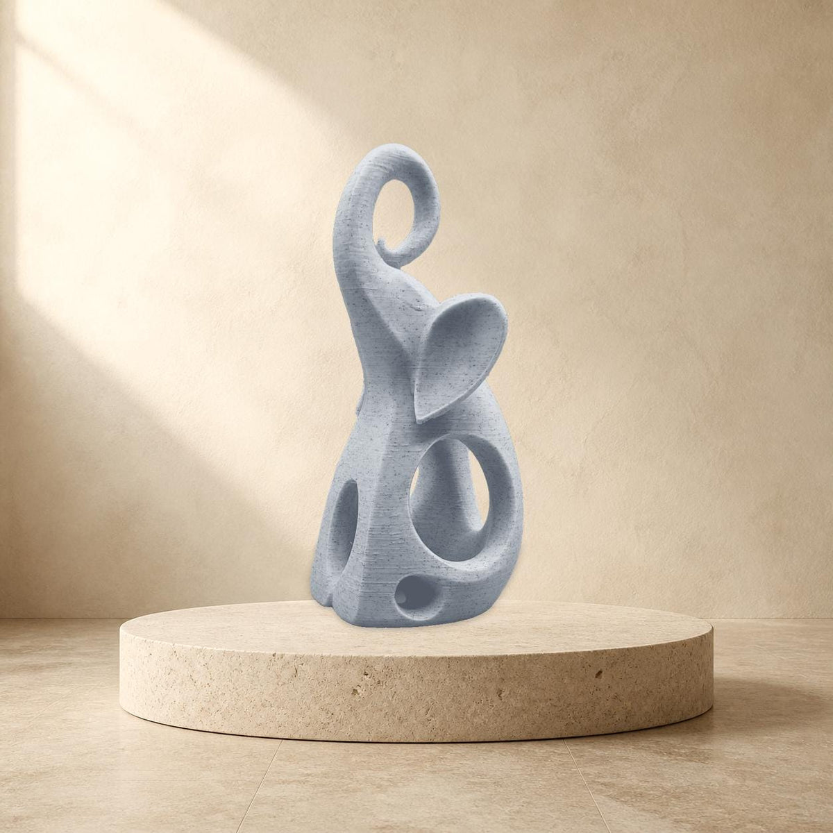 Elefant mit Spiralrüssel – abstrakte Skulptur | moderne Deko | Made in Germany FehnFactory