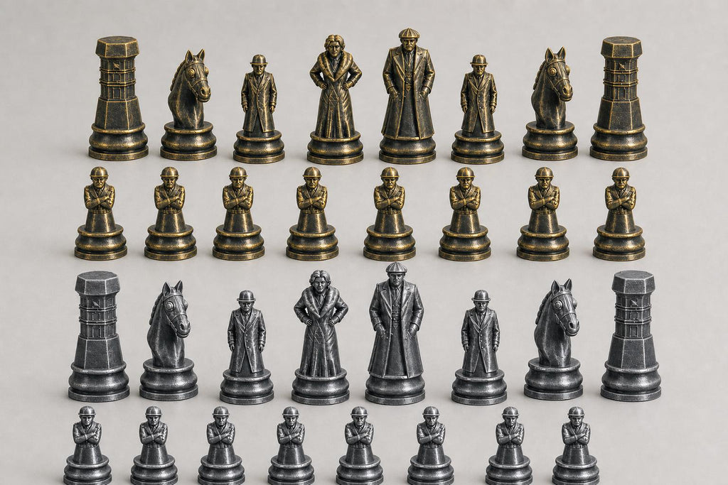 Schachfigurenset – nach Art von Peaky Blinders erstellt – komplettes 32-teiliges, 3D-gedrucktes PLA-Schachset | Made in Germany FehnFactory