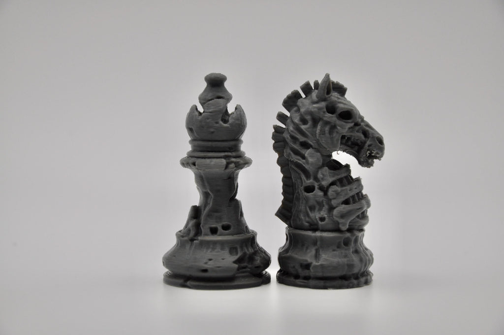 Zombie-Staunton-Schachfigurenset – komplettes 32-teiliges, 3D-gedrucktes PLA-Schachset | Geschenk für Schachfans | Made in Germany FehnFactory