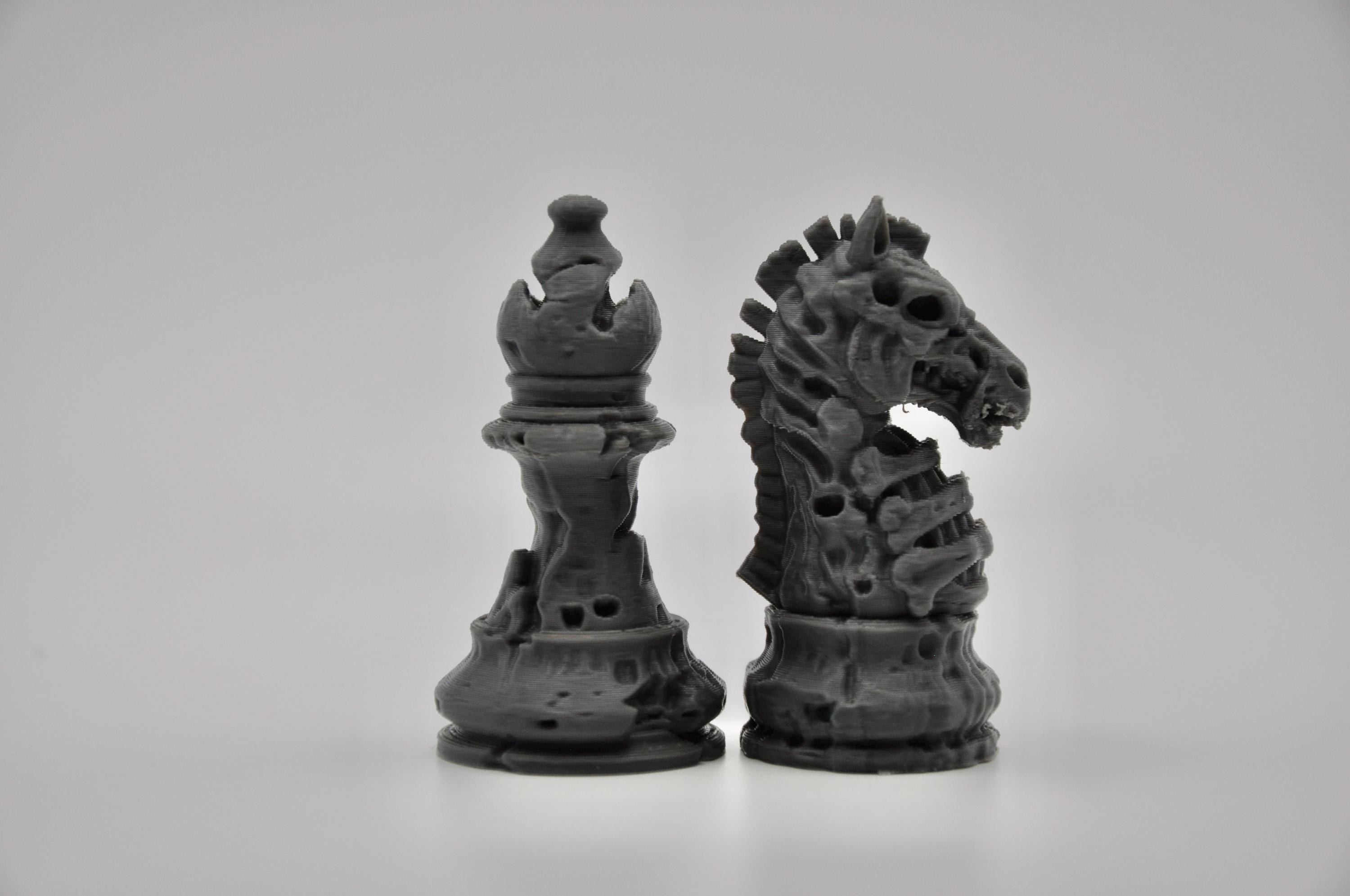 Zombie-Staunton-Schachfigurenset – komplettes 32-teiliges, 3D-gedrucktes PLA-Schachset | Geschenk für Schachfans | Made in Germany FehnFactory