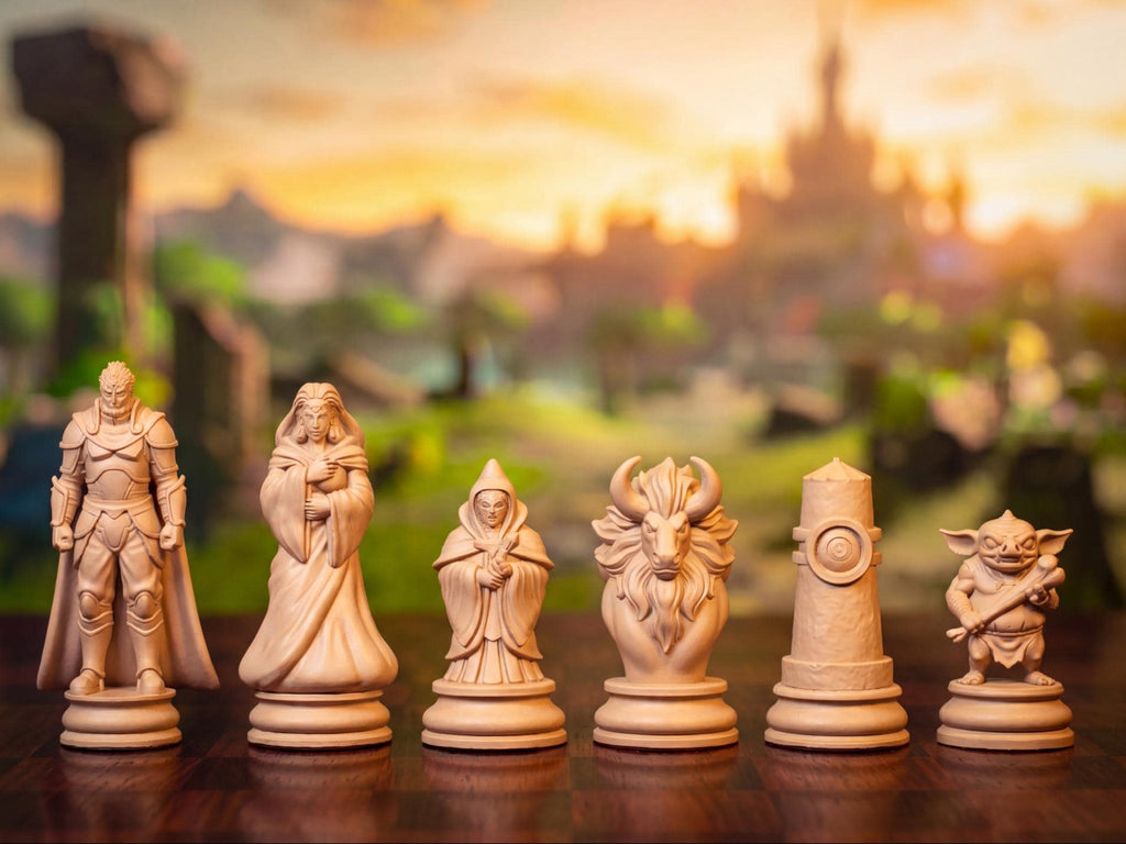 Fantasy-Schurken-Schachfigurenset – komplettes 32-teiliges, 3D-gedrucktes PLA-Schachset | Geschenk für Schachfans | Made in Germany FehnFactory
