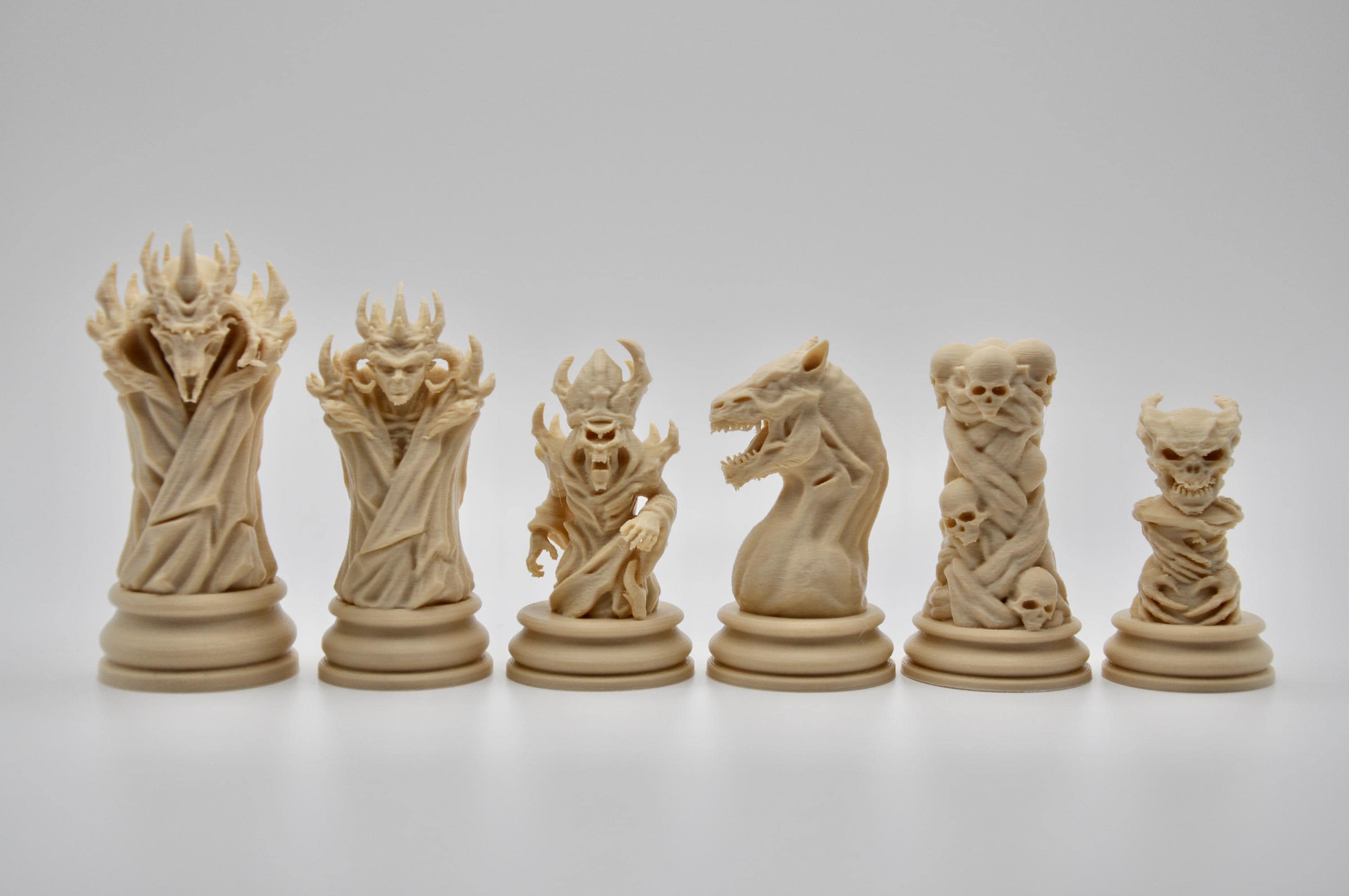 Dämonen-Schachfigurenset – komplettes 32-teiliges, 3D-gedrucktes PLA-Schachset | Geschenk für Schachfans | Sammlerstück | Made in Germany FehnFactory
