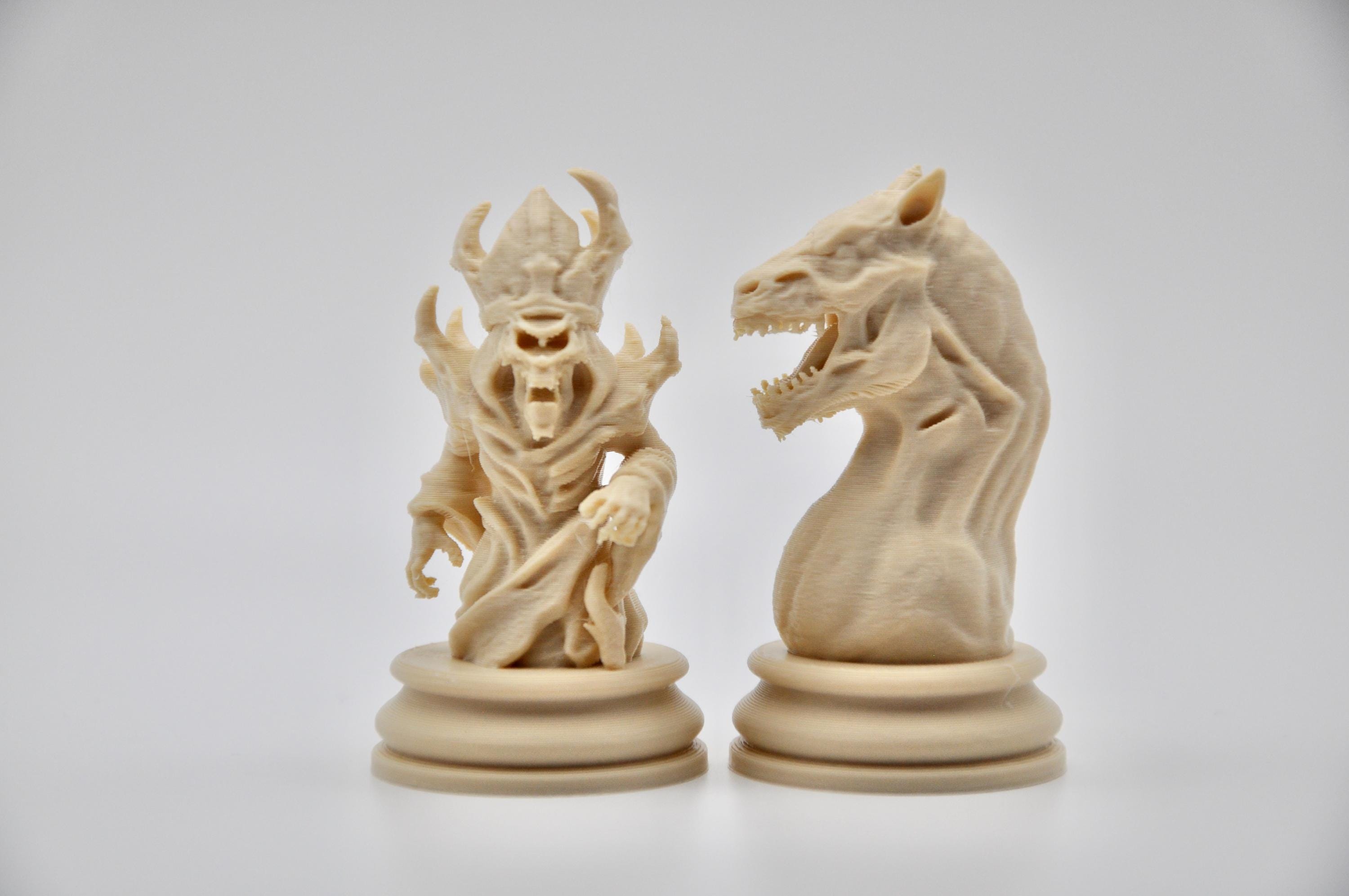 Dämonen-Schachfigurenset – komplettes 32-teiliges, 3D-gedrucktes PLA-Schachset | Geschenk für Schachfans | Sammlerstück | Made in Germany FehnFactory