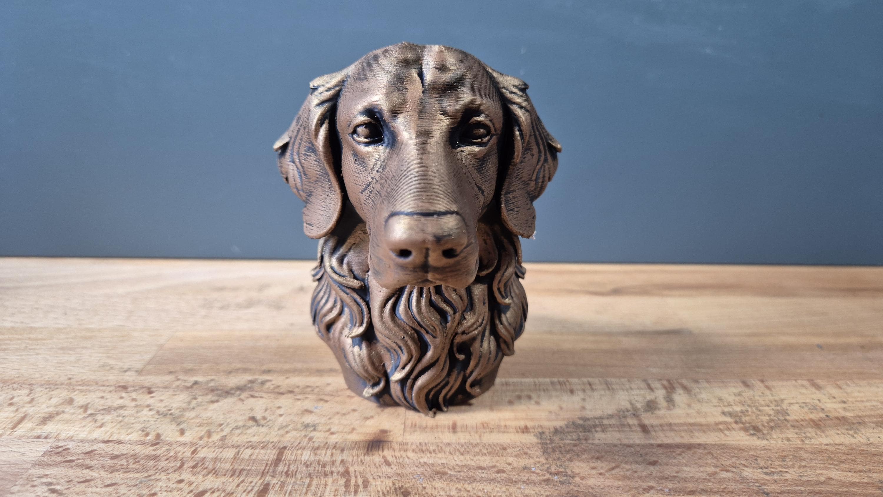 Flat-Coated Retriever – detailreiche Hundebüste mit welligem Brustfell | 19 Farben & 3 Größen | Made in Germany