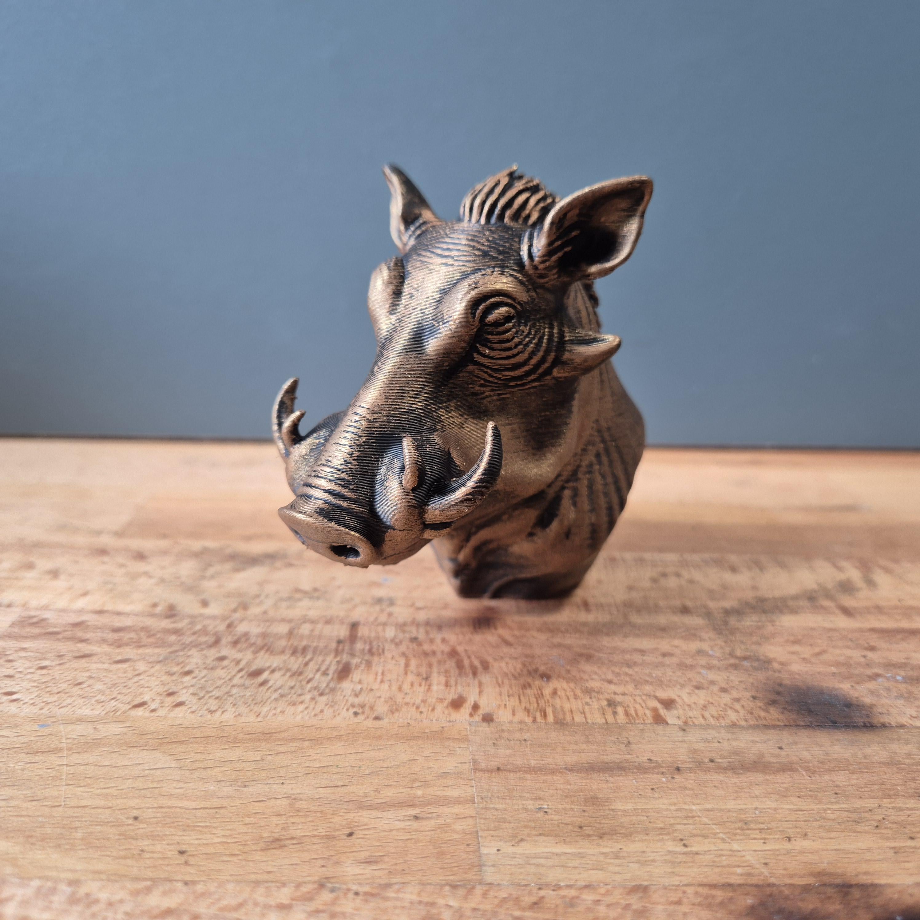 Warzenschwein – detailreiche Tierbüste mit Hauern | 19 Farben & 3 Größen | Made in Germany