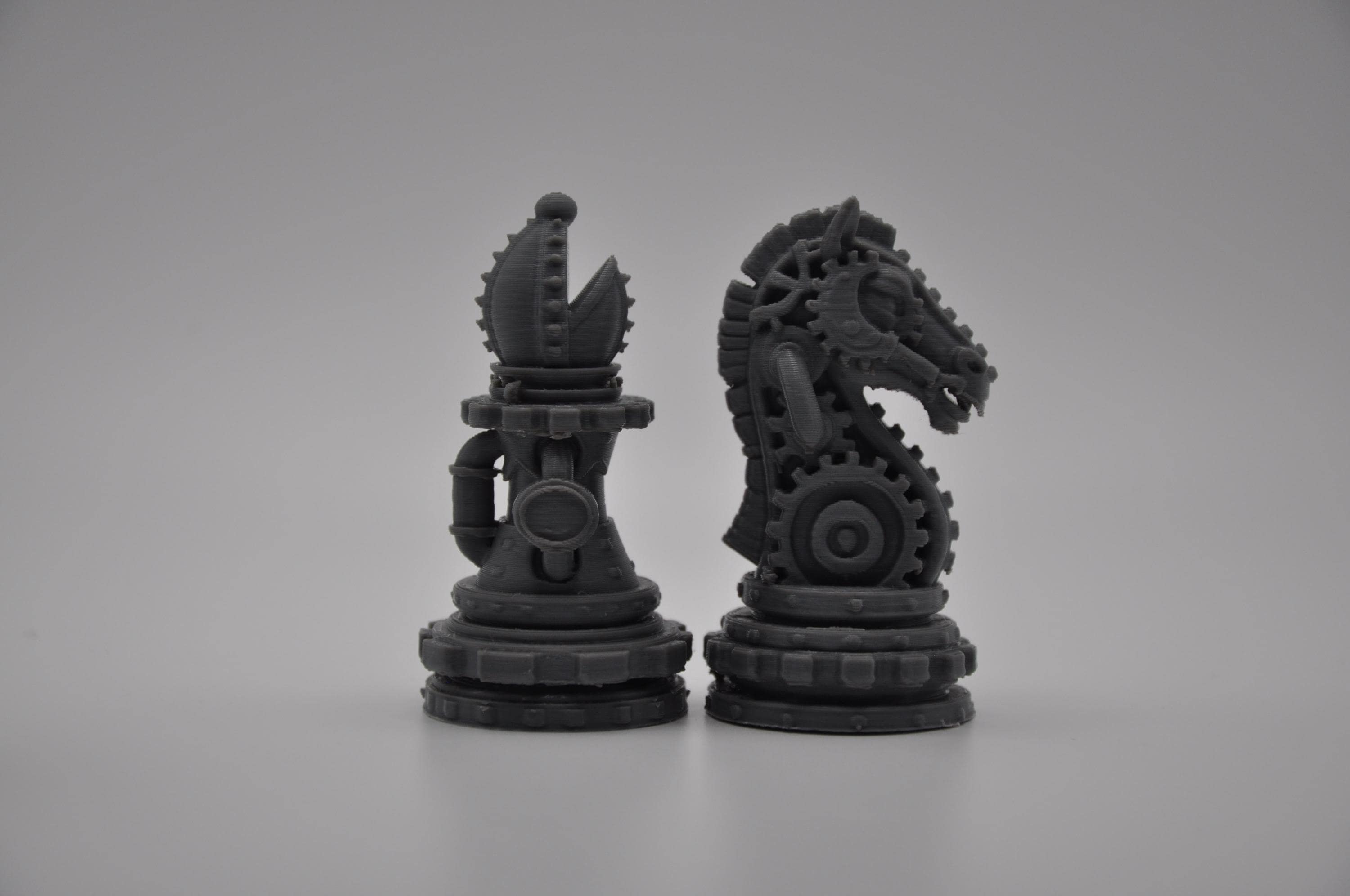 Steampunk-Staunton-Schachfigurenset – komplettes 32-teiliges, 3D-gedrucktes PLA-Schachset | Geschenk für Schachfans | Made in Germany FehnFactory