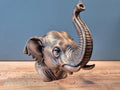 Asiatischer Elefant – detailreiche Tierbüste mit erhobenem Rüssel | 19 Farben & 3 Größen | Made in Germany