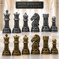 Gothic-Staunton-Schachfigurenset – komplettes 32-teiliges, 3D-gedrucktes PLA-Schachset | Geschenk für Schachfans | Made in Germany FehnFactory
