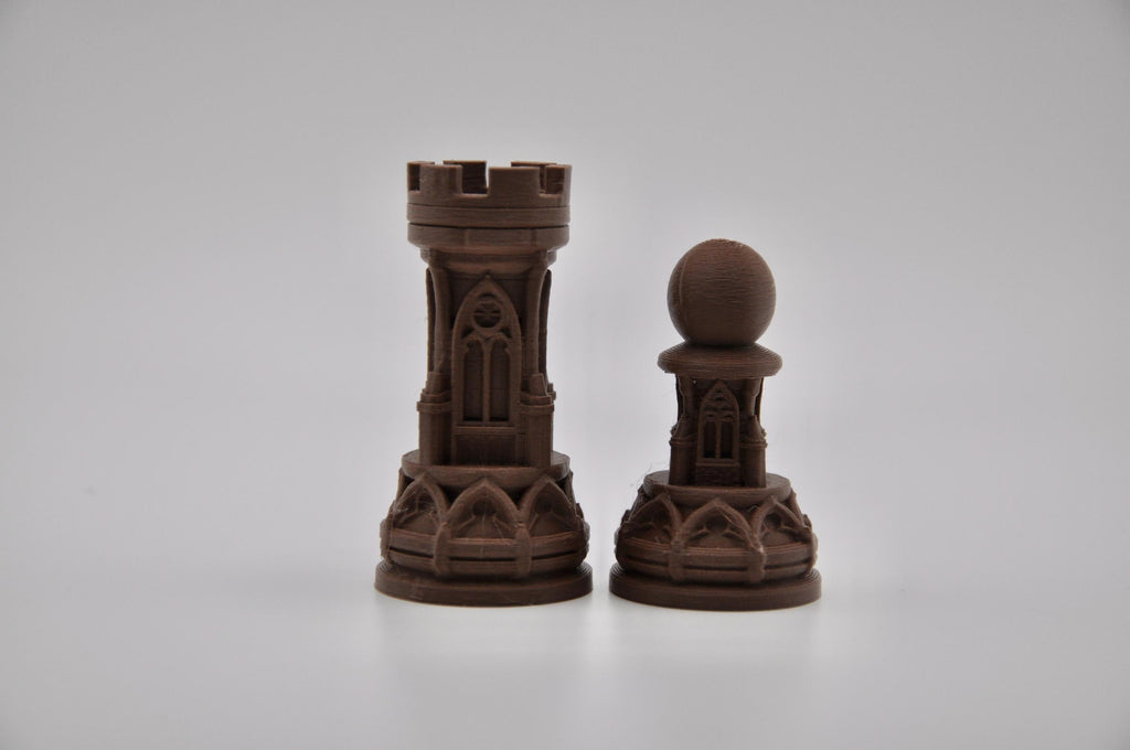 Gothic-Staunton-Schachfigurenset – komplettes 32-teiliges, 3D-gedrucktes PLA-Schachset | Geschenk für Schachfans | Made in Germany FehnFactory