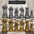 Dämonen-Schachfigurenset – komplettes 32-teiliges, 3D-gedrucktes PLA-Schachset | Geschenk für Schachfans | Sammlerstück | Made in Germany FehnFactory