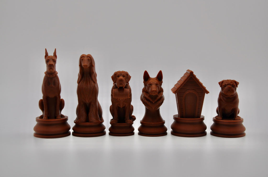 Hunde-Schachfigurenset – komplettes 32-teiliges, 3D-gedrucktes PLA-Schachset | Geschenk für Schachfans | Sammlerstück | Made in Germany FehnFactory