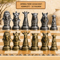 Afrikanische-Tierwelt-Schachfigurenset – komplettes 32-teiliges, 3D-gedrucktes PLA-Schachset | Geschenk für Schachfans | Made in Germany FehnFactory