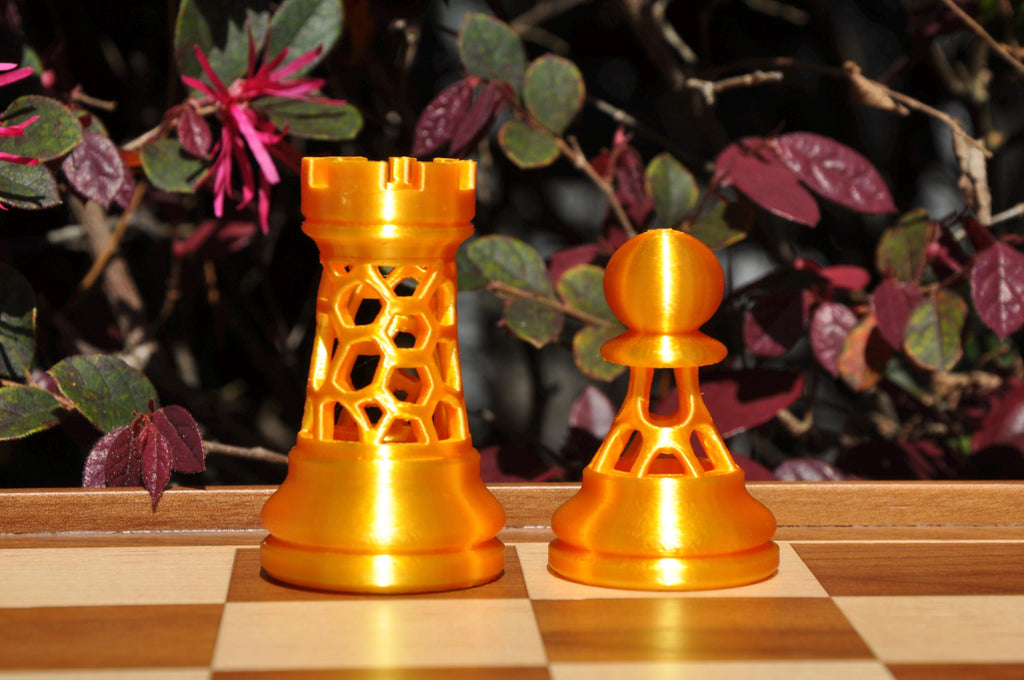 Voronoi-Schachfigurenset – komplettes 32-teiliges, 3D-gedrucktes PLA-Schachset | Geschenk für Schachfans | Sammlerstück | Made in Germany FehnFactory