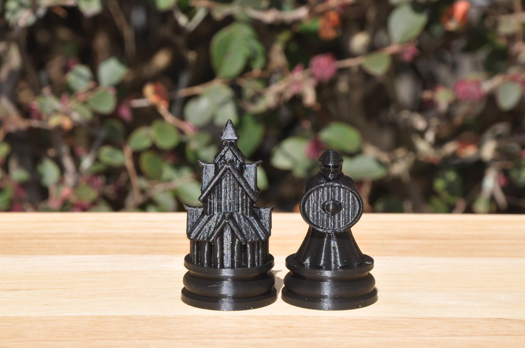 Wikinger-Schachfigurenset – komplettes 32-teiliges, 3D-gedrucktes PLA-Schachset | Geschenk für Schachfans | Sammlerstück | Made in Germany FehnFactory