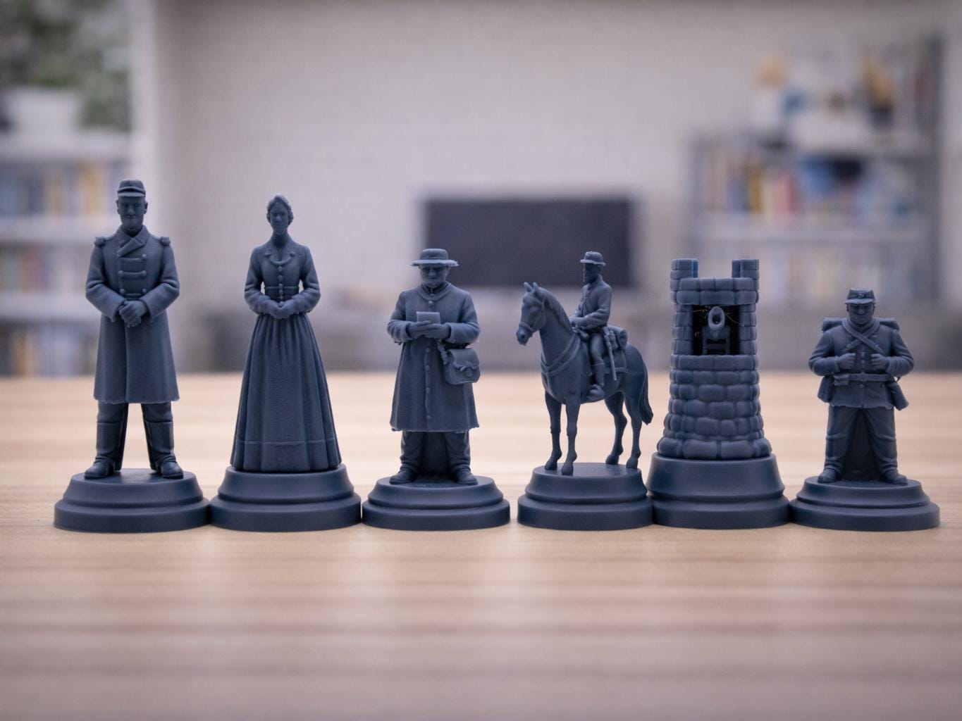 Nordstaaten-Schachfigurenset – Amerikanischer Bürgerkrieg – komplettes 32-teiliges, 3D-gedrucktes PLA-Schachset | Made in Germany FehnFactory