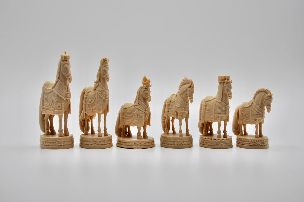 Chinesisch-imperiales Pferde-Schachfigurenset – komplettes 32-teiliges, 3D-gedrucktes PLA-Schachset | Sammlerstück | Made in Germany FehnFactory