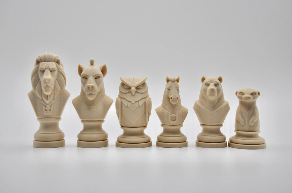 Wildtiere-Schachfigurenset – komplettes 32-teiliges, 3D-gedrucktes PLA-Schachset | Geschenk für Schachfans | Sammlerstück | Made in Germany FehnFactory