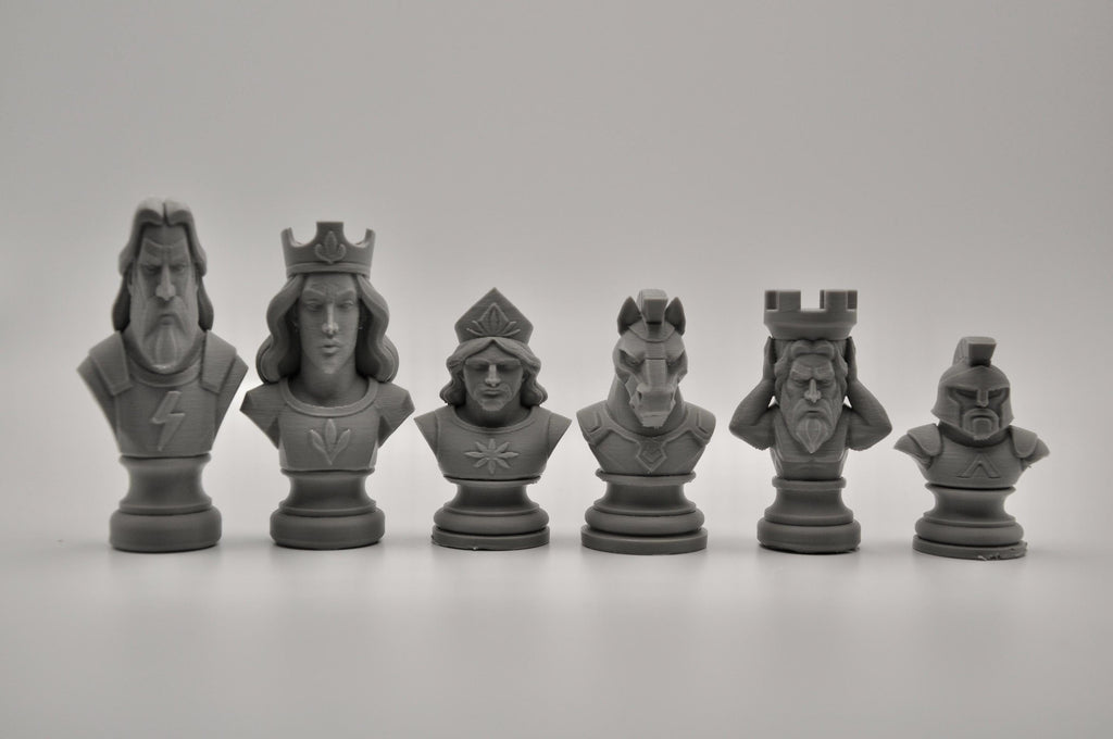 Griechische-Mythologie-Schachfigurenset – komplettes 32-teiliges, 3D-gedrucktes PLA-Schachset | Geschenk für Schachfans | Made in Germany FehnFactory