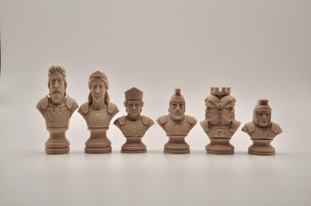 Römische-Mythologie-Schachfigurenset – komplettes 32-teiliges, 3D-gedrucktes PLA-Schachset | Geschenk für Schachfans | Made in Germany FehnFactory