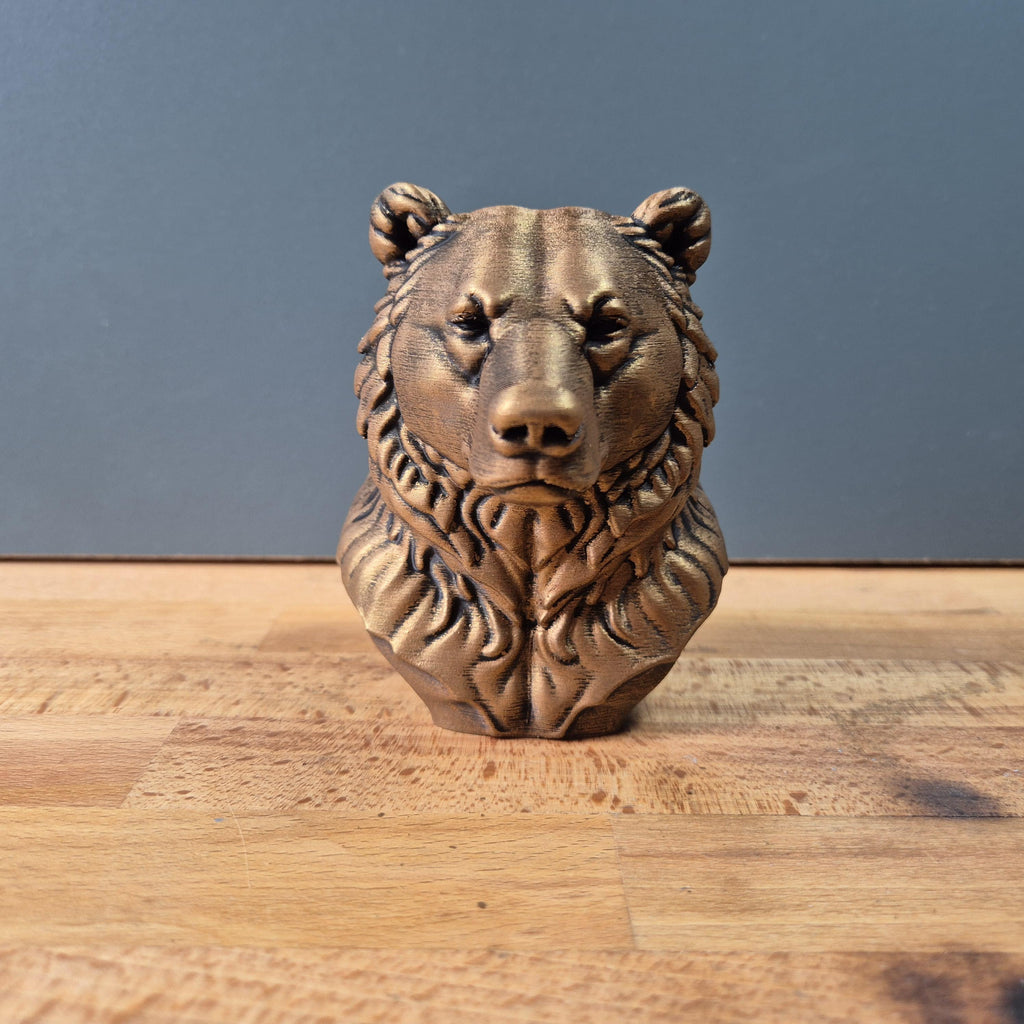 Grizzlybär – detailreiche Bärenbüste mit kräftiger Schnauze und Fellrelief | 19 Farben & 3 Größen | Made in Germany