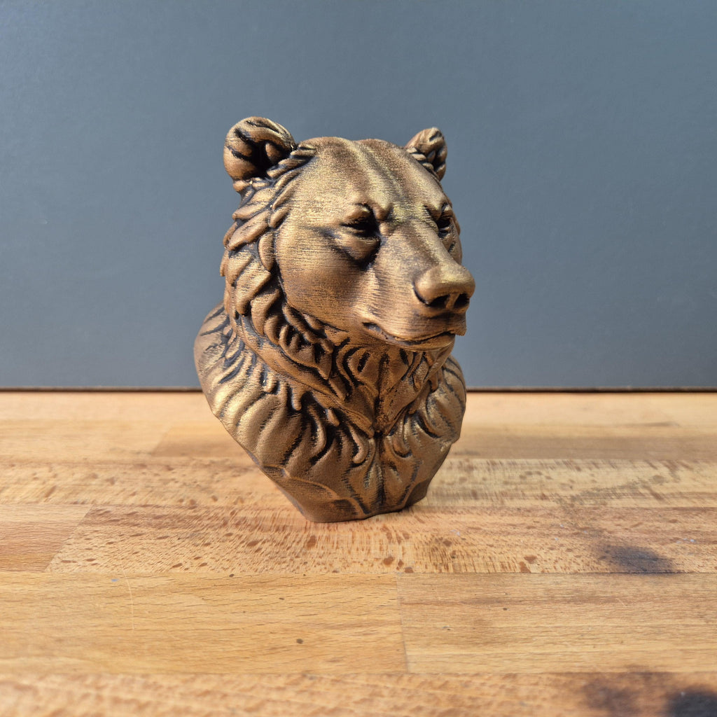 Grizzlybär – detailreiche Bärenbüste mit kräftiger Schnauze und Fellrelief | 19 Farben & 3 Größen | Made in Germany