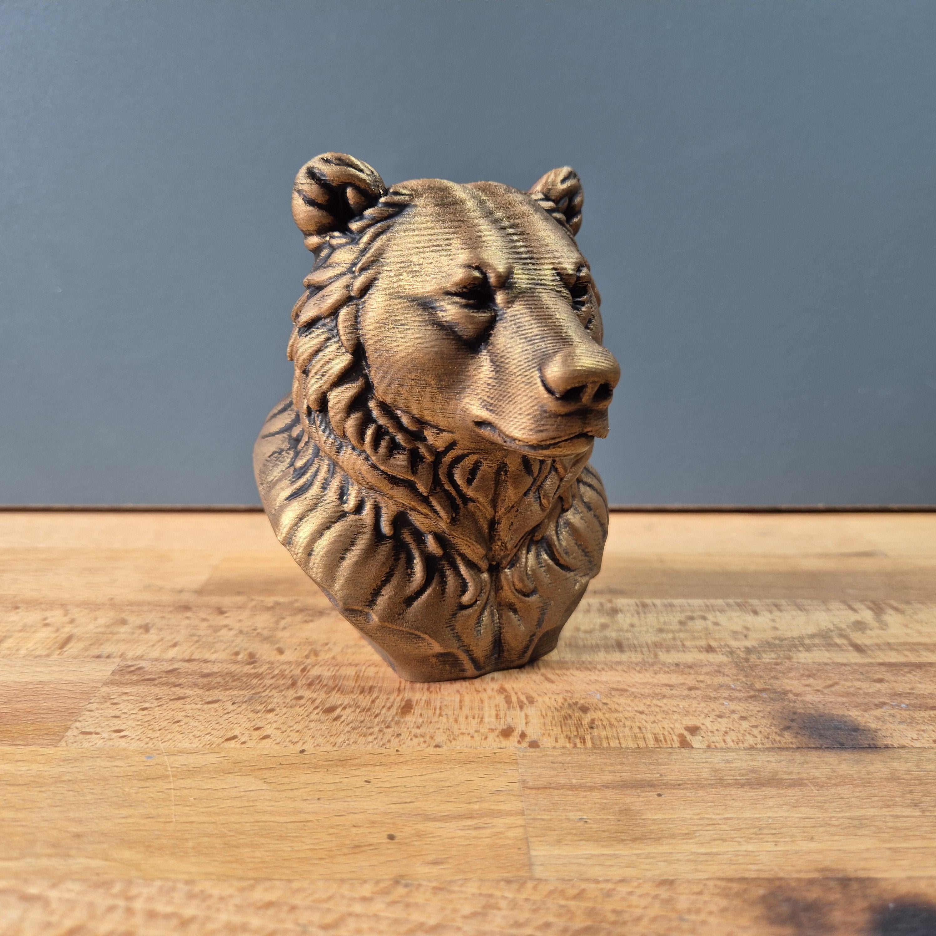 Grizzlybär – detailreiche Bärenbüste mit kräftiger Schnauze und Fellrelief | 19 Farben & 3 Größen | Made in Germany