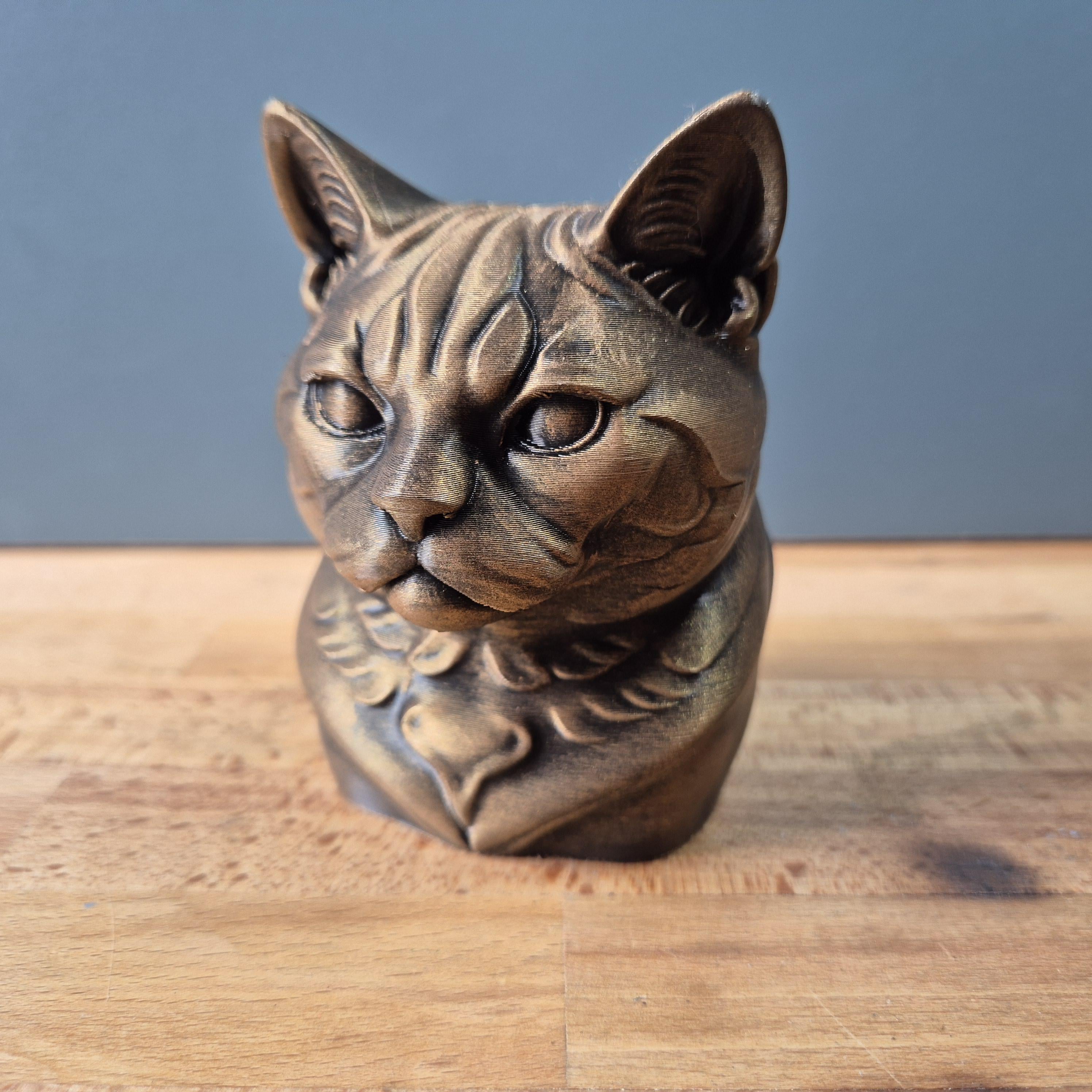 American Shorthair – detailreiche Katzenbüste mit plastischem Fellrelief | 19 Farben & 3 Größen | Made in Germany