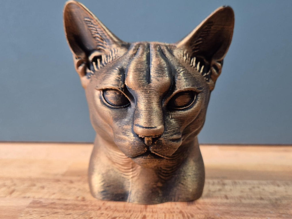 Abessinierkatze – elegante Katzenbüste mit großen Ohren und feinen Gesichtslinien | 19 Farben & 3 Größen | Made in Germany