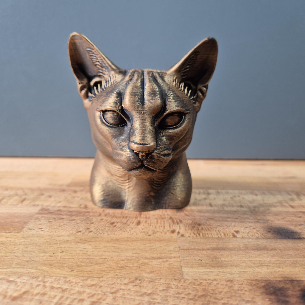 Abessinierkatze – elegante Katzenbüste mit großen Ohren und feinen Gesichtslinien | 19 Farben & 3 Größen | Made in Germany