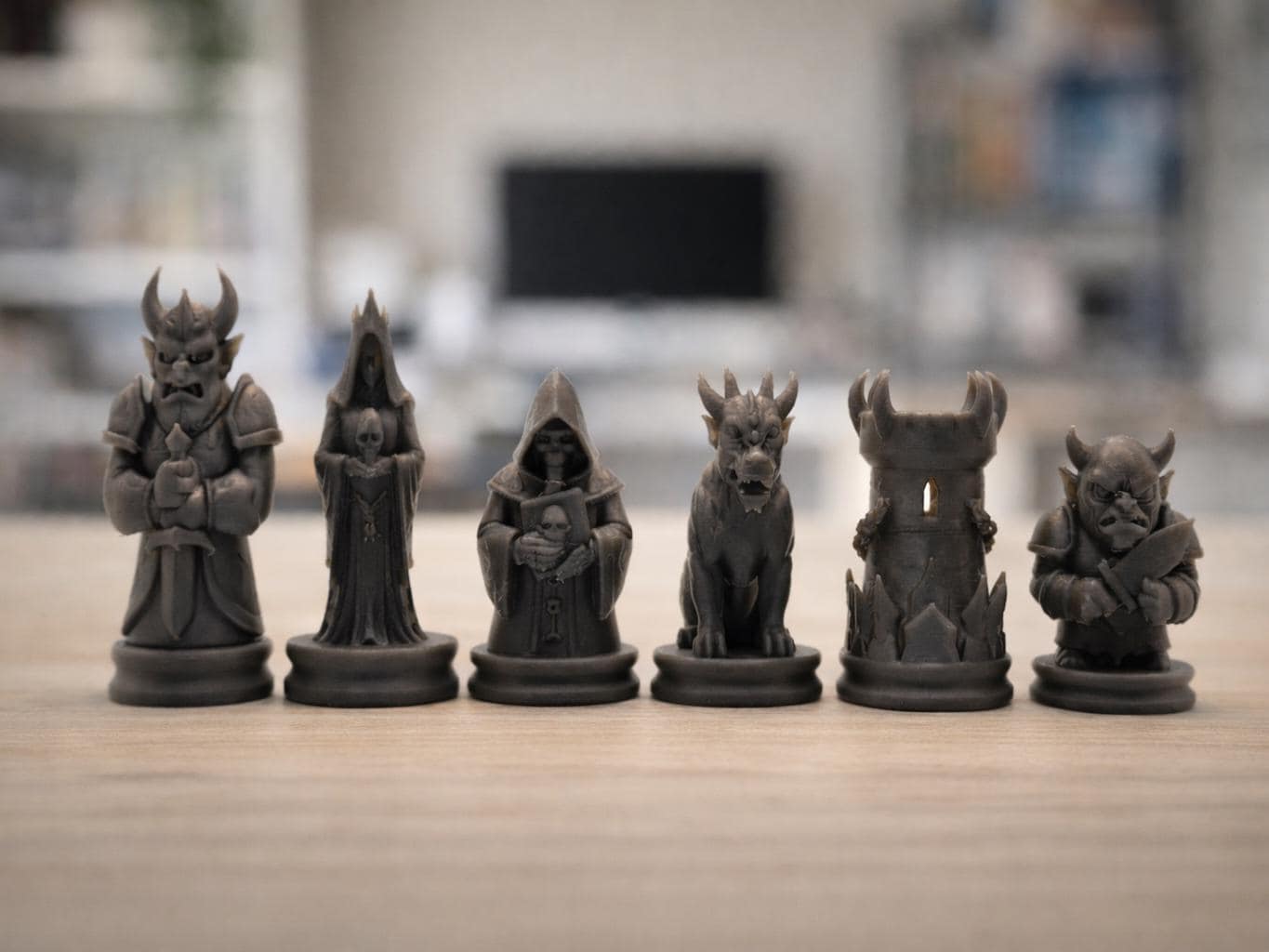Unterwelt-Schachfigurenset – komplettes 32-teiliges, 3D-gedrucktes PLA-Schachset | Geschenk für Schachfans | Sammlerstück | Made in Germany