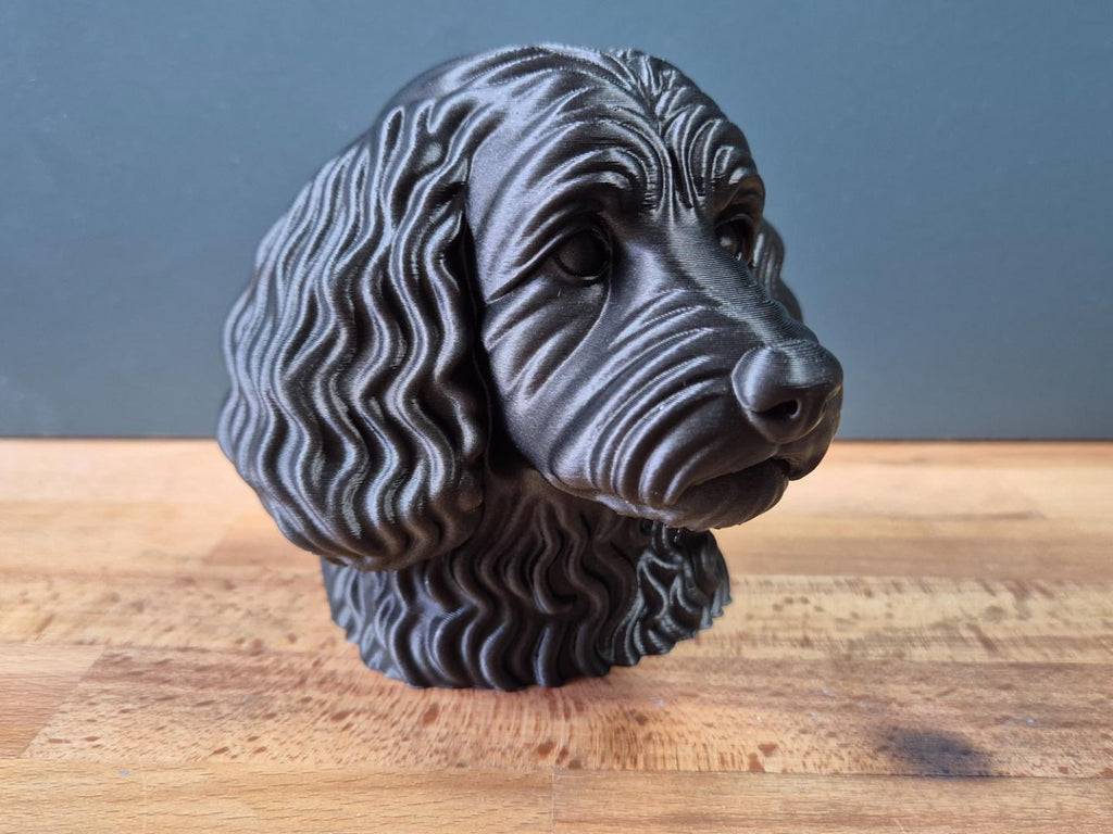 Cockapoo – detailreiche Hundebüste mit langen Wellenohren und Lockenfell | 19 Farben & 3 Größen | Made in Germany