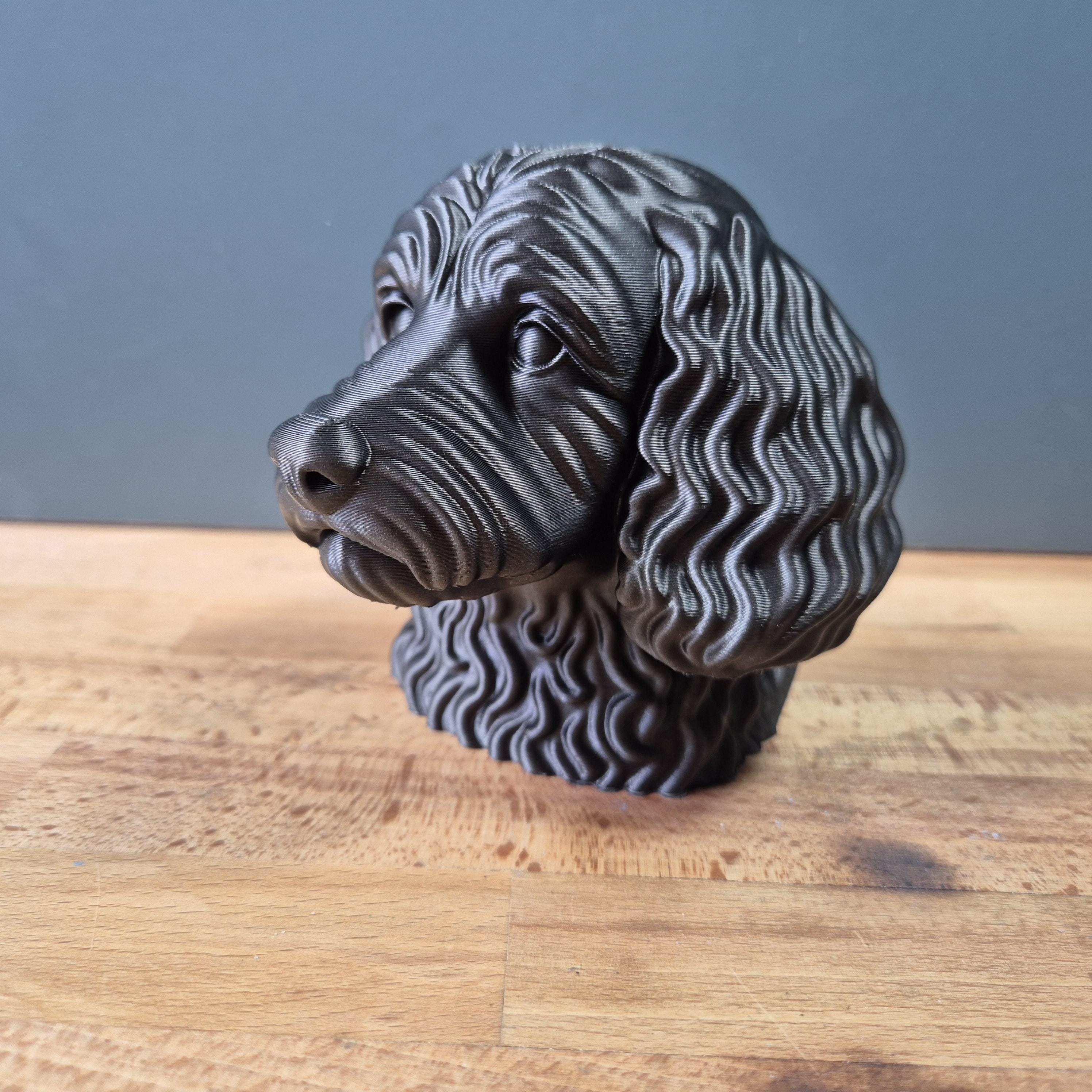 Cockapoo – detailreiche Hundebüste mit langen Wellenohren und Lockenfell | 19 Farben & 3 Größen | Made in Germany