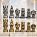 Himmelswesen-Schachfigurenset – komplettes 32-teiliges, 3D-gedrucktes PLA-Schachset | Geschenk für Schachfans | Made in Germany