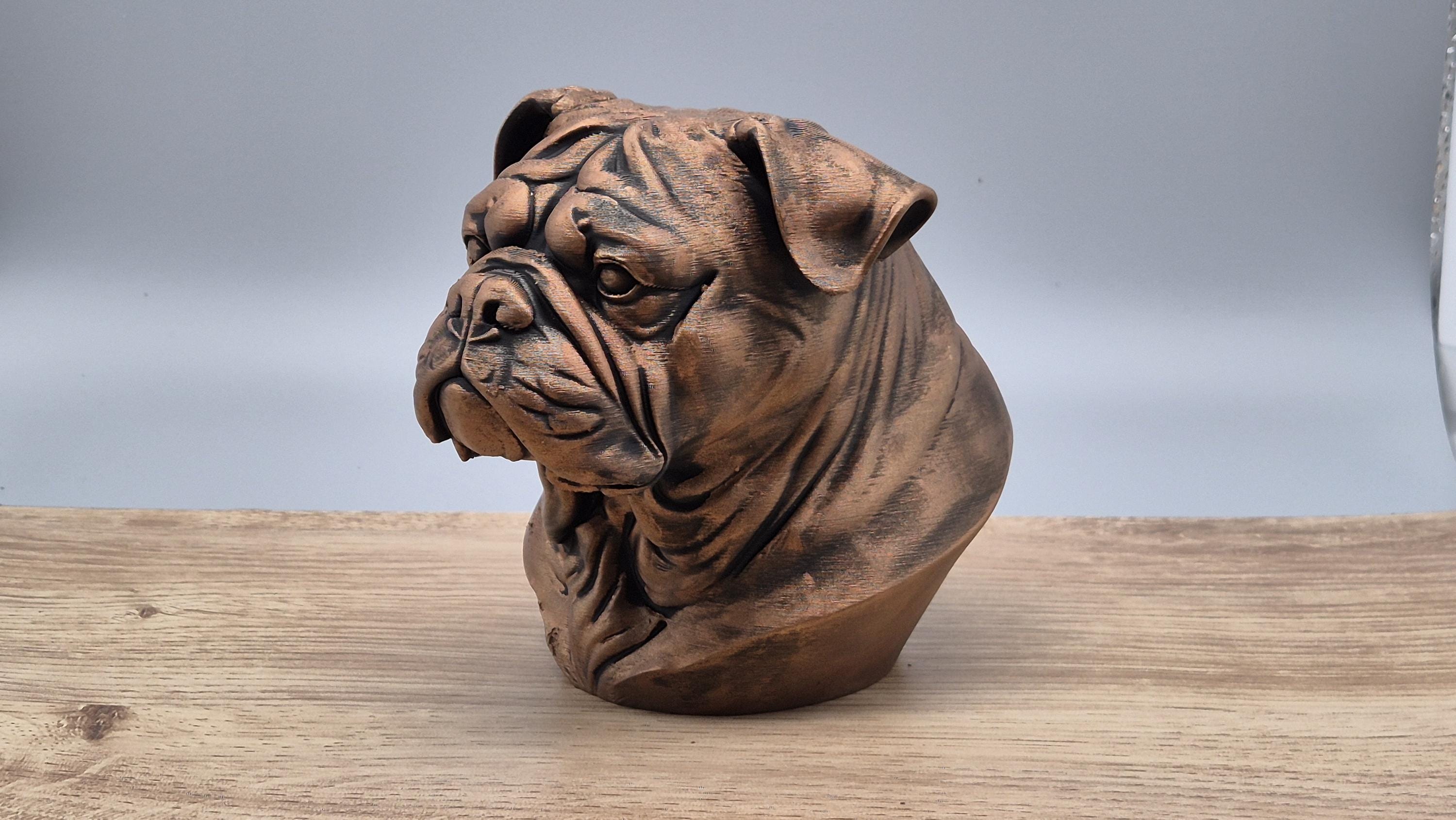 Australische Bulldogge – detailreiche Hundebüste mit markanter Faltenstruktur | 19 Farben & 3 Größen | Made in Germany
